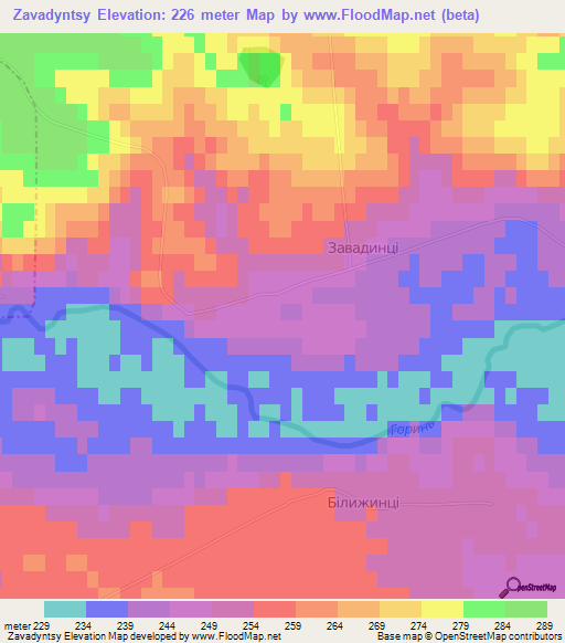 Zavadyntsy,Ukraine Elevation Map