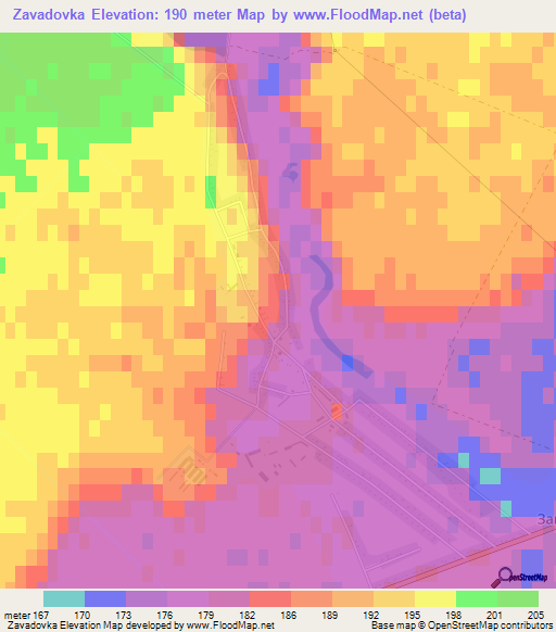 Zavadovka,Ukraine Elevation Map