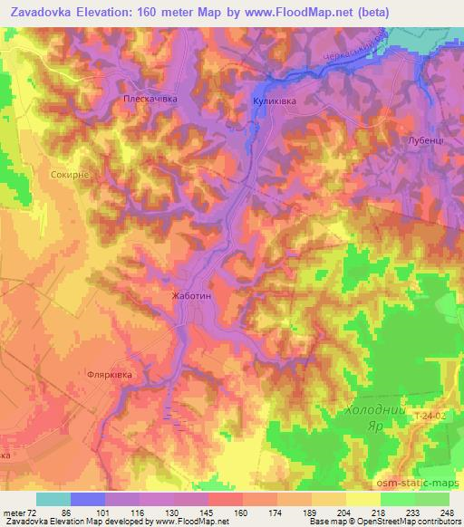Zavadovka,Ukraine Elevation Map