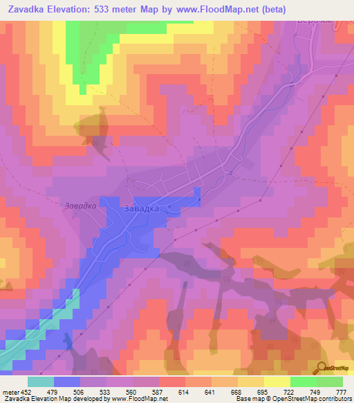 Zavadka,Ukraine Elevation Map