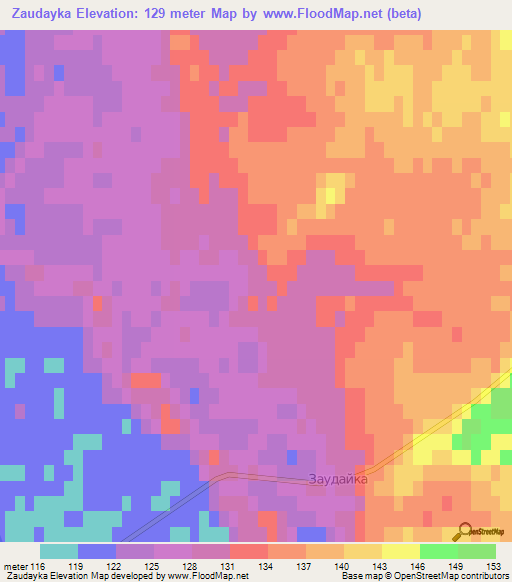 Zaudayka,Ukraine Elevation Map