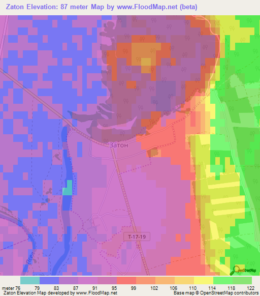 Zaton,Ukraine Elevation Map