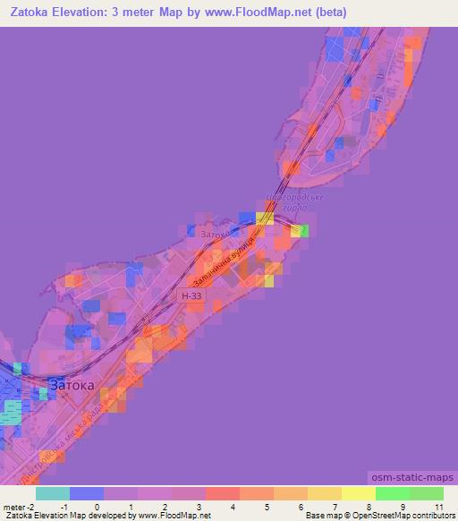 Zatoka,Ukraine Elevation Map