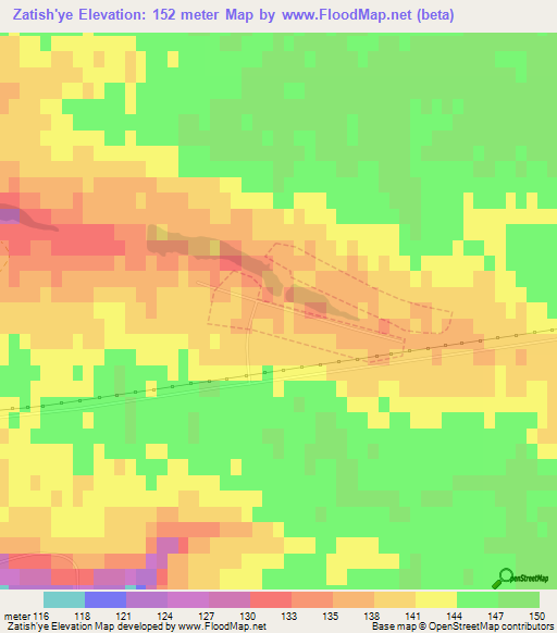Zatish'ye,Ukraine Elevation Map