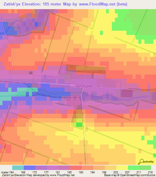 Zatish'ye,Ukraine Elevation Map