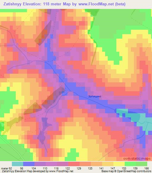 Zatishnyy,Ukraine Elevation Map