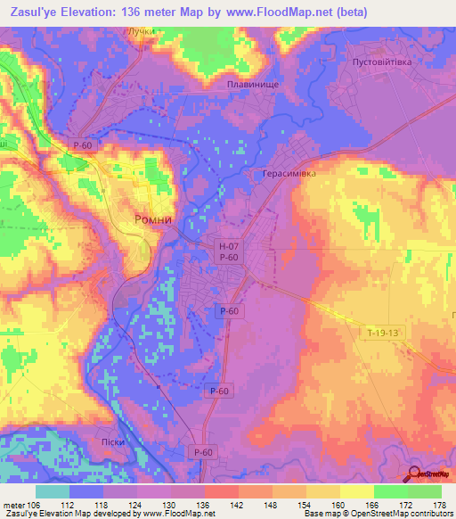 Zasul'ye,Ukraine Elevation Map