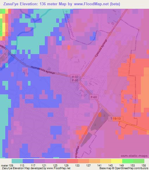 Zasul'ye,Ukraine Elevation Map