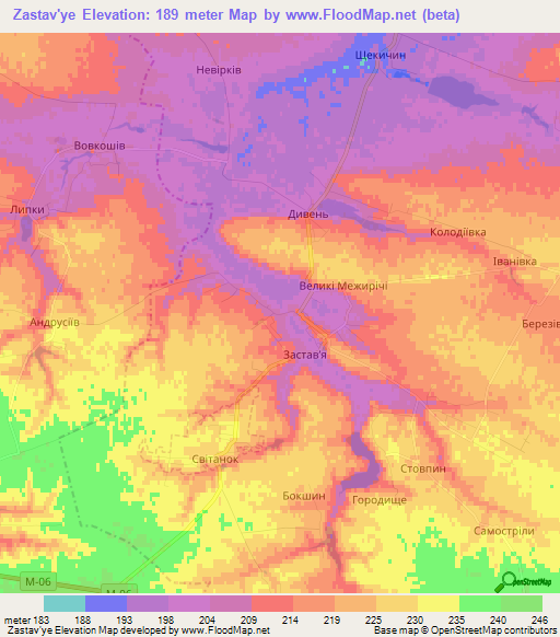 Zastav'ye,Ukraine Elevation Map