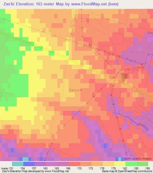 Zas'ki,Ukraine Elevation Map