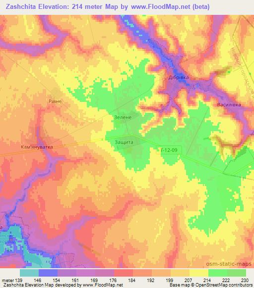 Zashchita,Ukraine Elevation Map