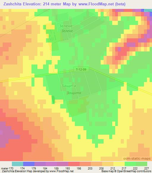 Zashchita,Ukraine Elevation Map