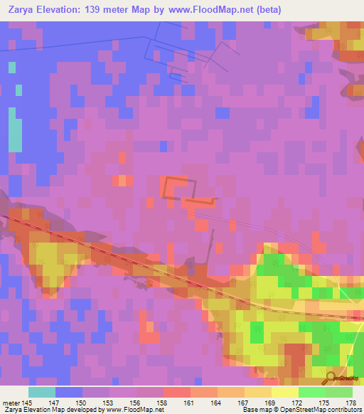 Zarya,Ukraine Elevation Map