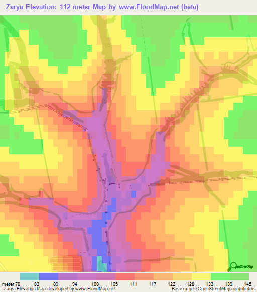 Zarya,Ukraine Elevation Map