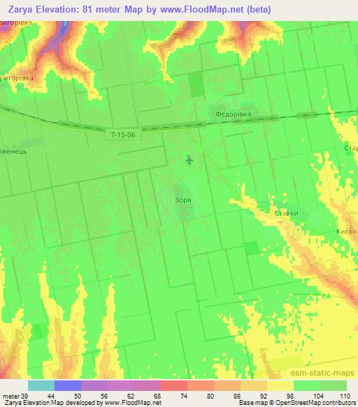 Zarya,Ukraine Elevation Map