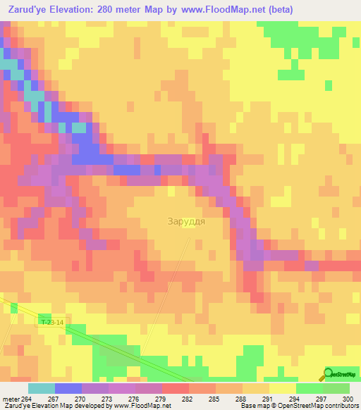 Zarud'ye,Ukraine Elevation Map