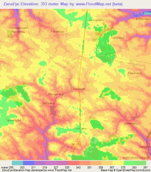 Zarud'ye,Ukraine Elevation Map