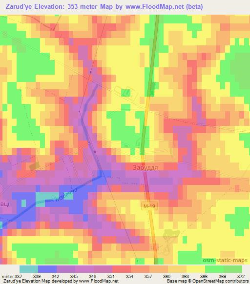 Zarud'ye,Ukraine Elevation Map