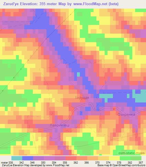 Zarud'ye,Ukraine Elevation Map