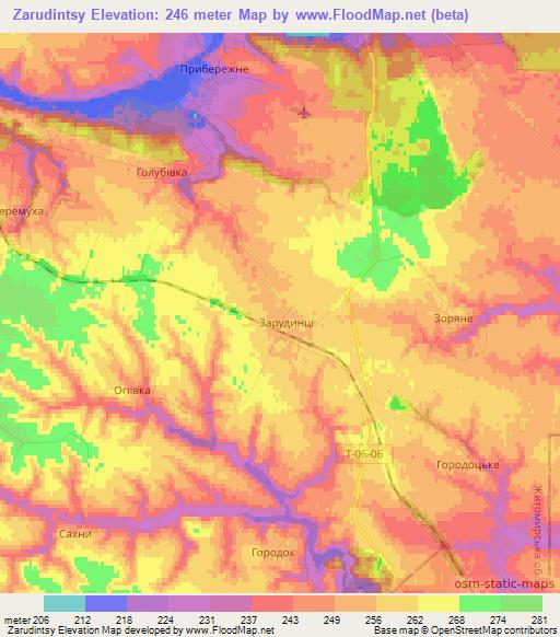 Zarudintsy,Ukraine Elevation Map