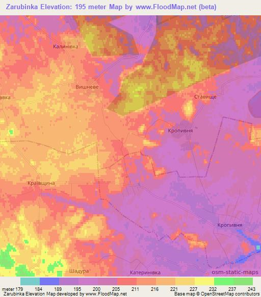 Zarubinka,Ukraine Elevation Map