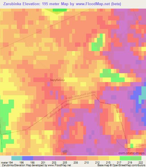 Zarubinka,Ukraine Elevation Map