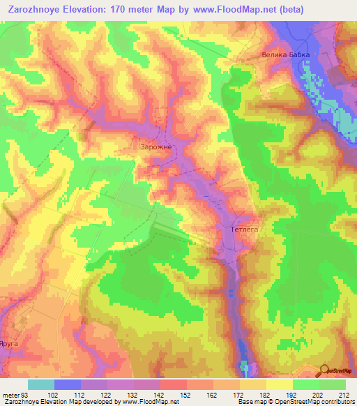 Zarozhnoye,Ukraine Elevation Map