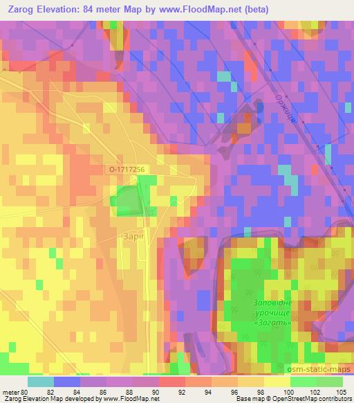 Zarog,Ukraine Elevation Map