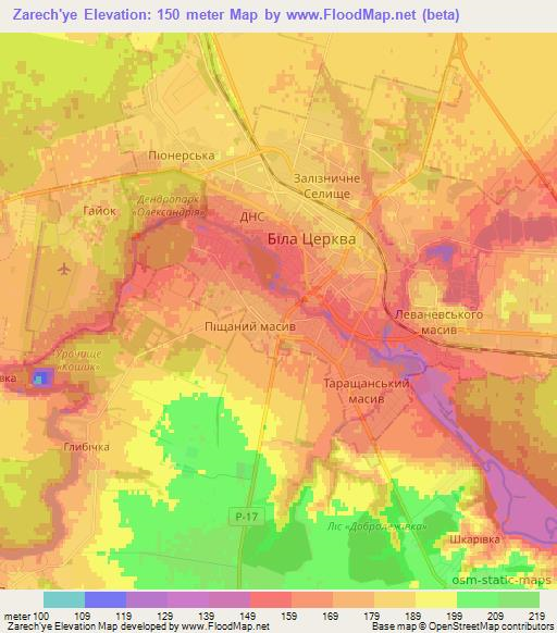 Zarech'ye,Ukraine Elevation Map