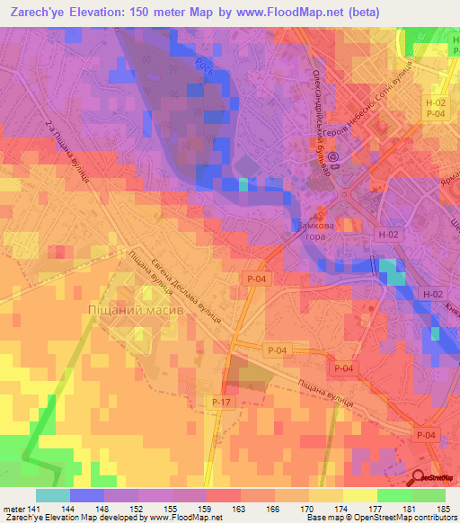 Zarech'ye,Ukraine Elevation Map