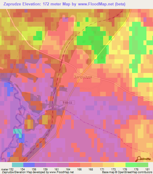 Zaprudze,Ukraine Elevation Map