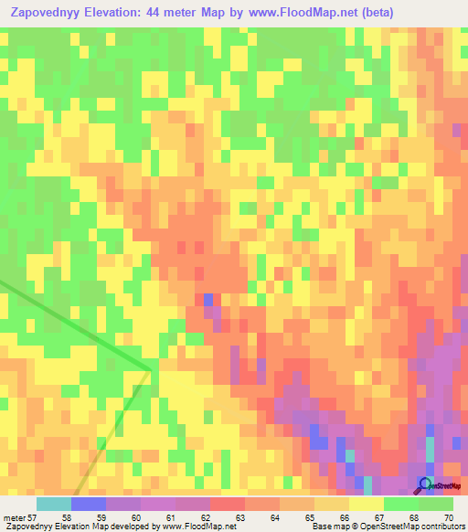 Zapovednyy,Ukraine Elevation Map