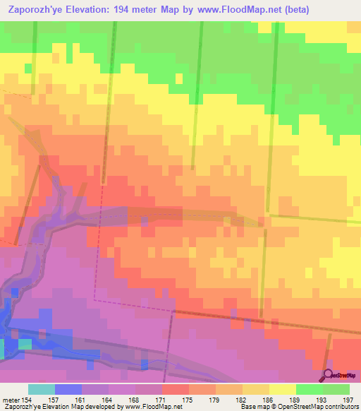 Zaporozh'ye,Ukraine Elevation Map
