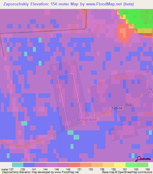 Zaporozhskiy,Ukraine Elevation Map