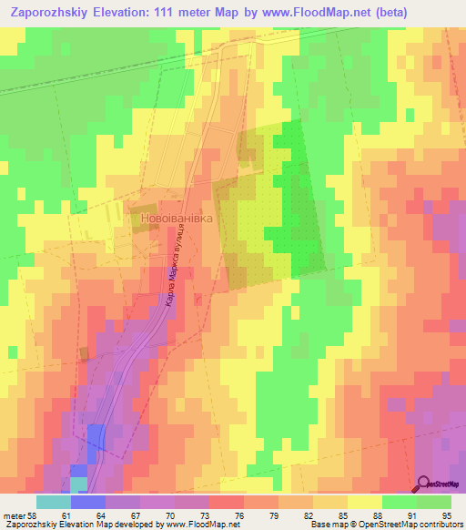 Zaporozhskiy,Ukraine Elevation Map