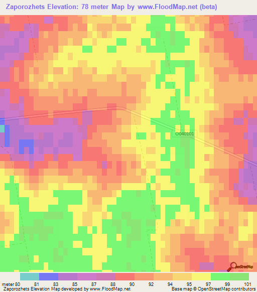 Zaporozhets,Ukraine Elevation Map