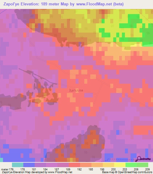 Zapol'ye,Ukraine Elevation Map