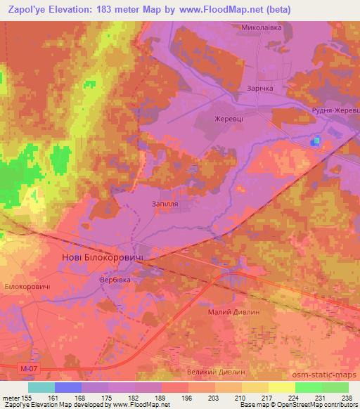 Zapol'ye,Ukraine Elevation Map