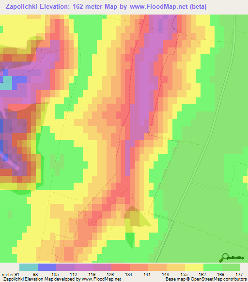 Zapolichki,Ukraine Elevation Map