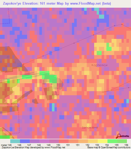Zapokov'ye,Ukraine Elevation Map