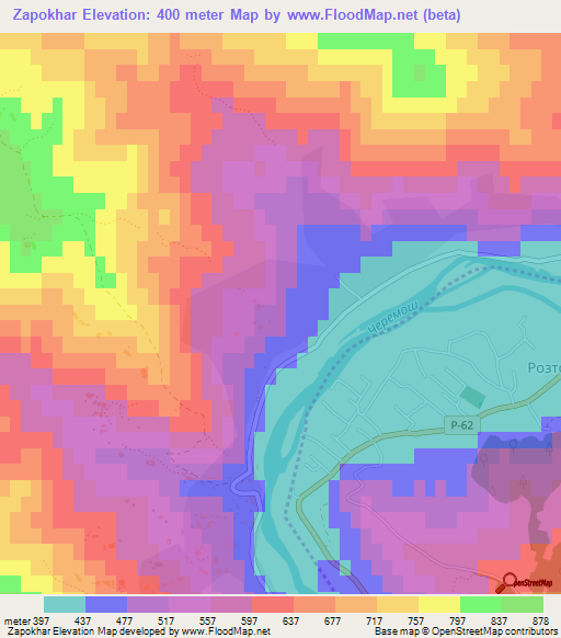 Zapokhar,Ukraine Elevation Map