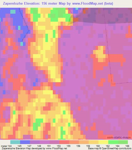 Zaperelozhe,Ukraine Elevation Map