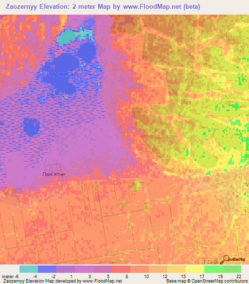 Zaozernyy,Ukraine Elevation Map
