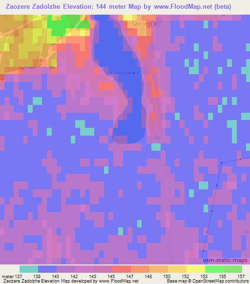 Zaozere Zadolzhe,Ukraine Elevation Map