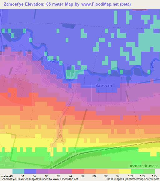 Zamost'ye,Ukraine Elevation Map