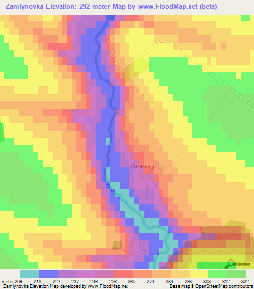 Zamlynovka,Ukraine Elevation Map