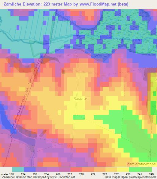 Zamliche,Ukraine Elevation Map