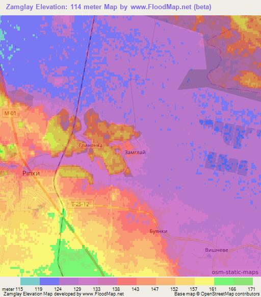 Zamglay,Ukraine Elevation Map