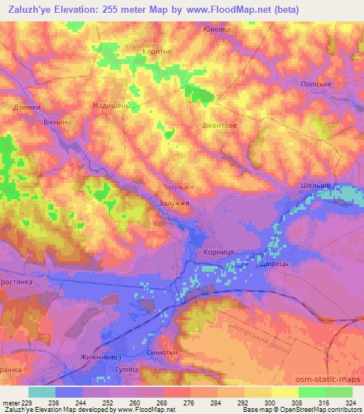 Zaluzh'ye,Ukraine Elevation Map