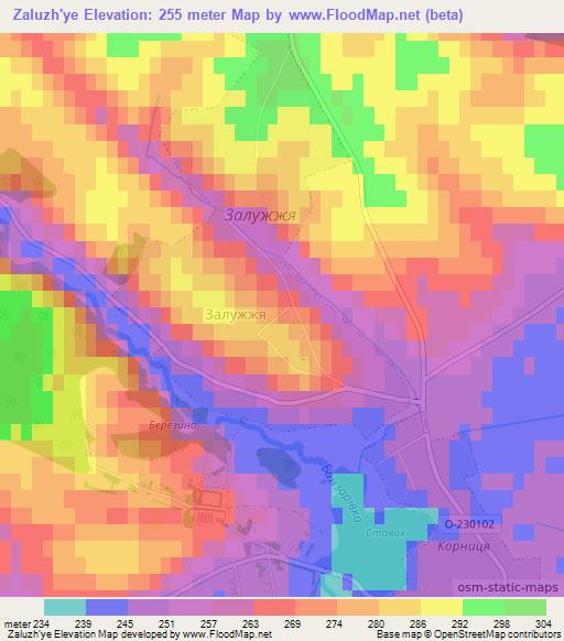 Zaluzh'ye,Ukraine Elevation Map